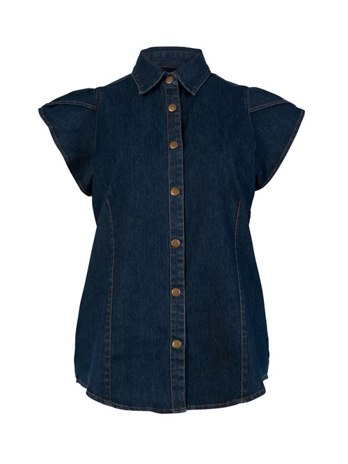 NÜ Ziga Skjorte med kort Ærme, Blød Denim